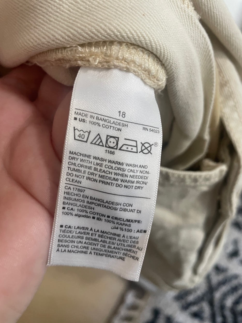 Old Navy Cream Cotton Baggy Overalls 18 NWT - Picture 9 of 9